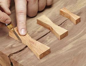 Методы усиления слабых участков в деталях из мягких пород: шпонки, вставки, пропитки