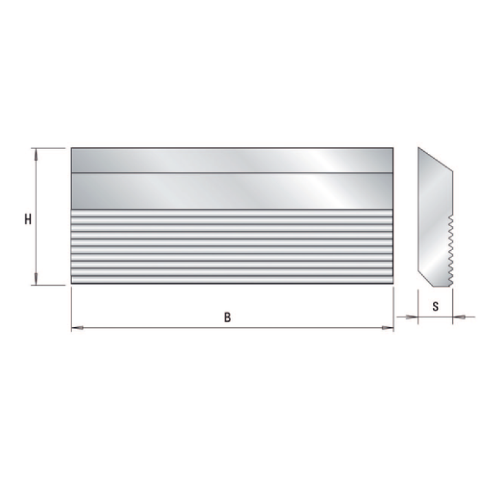 Бланкетный нож с рифлями для профилирования из быстрорежущей стали RED SAMURAI 650x50x8 мм